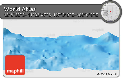 Physical Panoramic Map of the Area around 11° 51' 9" S, 167° 31' 30" E