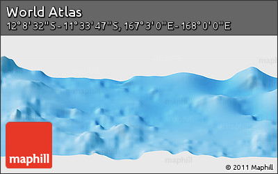Physical Panoramic Map of the Area around 11° 51' 9" S, 167° 31' 30" E