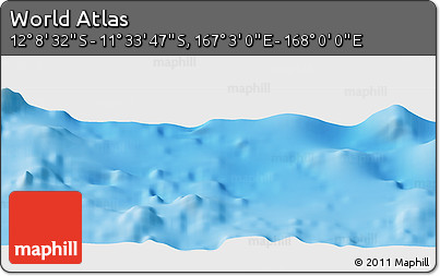 Physical Panoramic Map of the Area around 11° 51' 9" S, 167° 31' 30" E