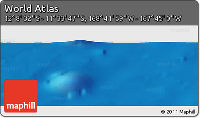 Shaded Relief Panoramic Map of the Area around 11° 51' 9" S, 168° 13' 29" W