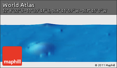 Shaded Relief Panoramic Map of the Area around 11° 51' 9" S, 168° 13' 29" W