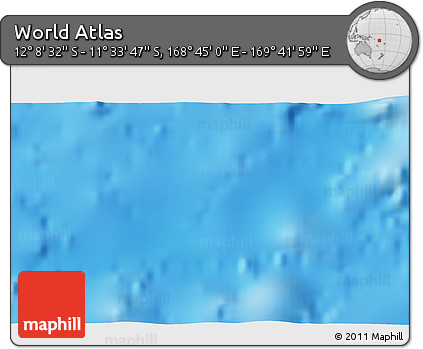 Physical 3D Map of the Area around 11° 51' 9" S, 169° 13' 29" E
