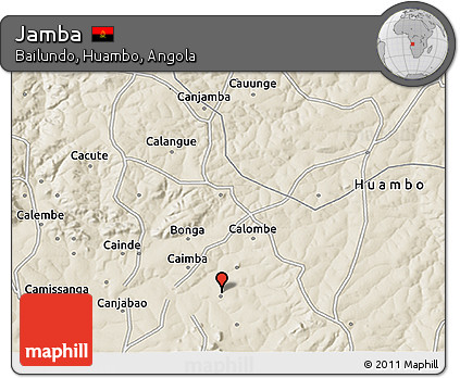 Shaded Relief 3D Map of Jamba