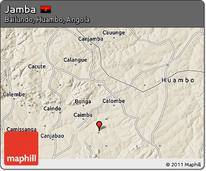 Shaded Relief 3D Map of Jamba