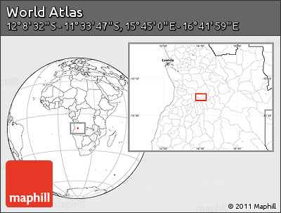 Blank Location Map of the Area around 11° 51' 9" S, 16° 13' 30" E