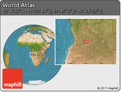 Satellite Location Map of the Area around 11° 51' 9" S, 16° 13' 30" E