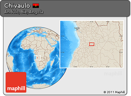 Shaded Relief Location Map of Chivaulo