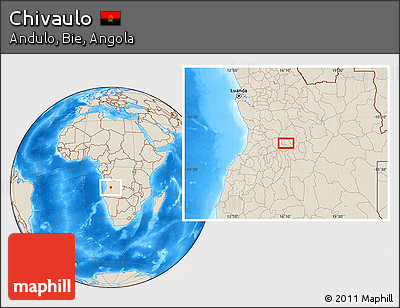 Shaded Relief Location Map of Chivaulo
