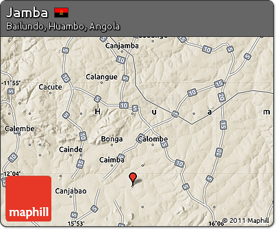Shaded Relief Map of Jamba