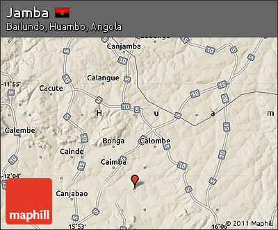 Shaded Relief Map of Jamba