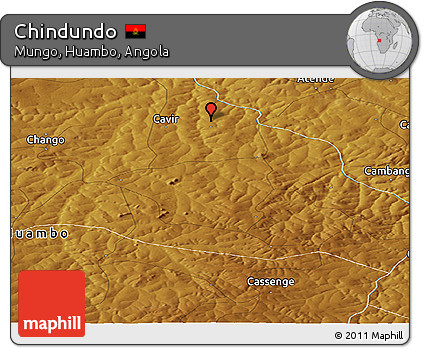 Physical Panoramic Map of Chindundo