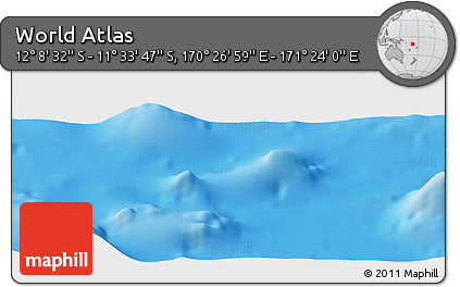 Physical Panoramic Map of the Area around 11° 51' 9" S, 170° 55' 30" E