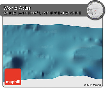 Satellite 3D Map of the Area around 11° 51' 9" S, 171° 46' 30" E