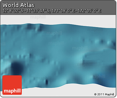 Satellite 3D Map of the Area around 11° 51' 9" S, 171° 46' 30" E