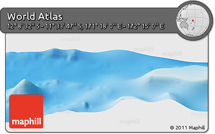 Physical Panoramic Map of the Area around 11° 51' 9" S, 171° 46' 30" E