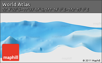 Physical Panoramic Map of the Area around 11° 51' 9" S, 171° 46' 30" E