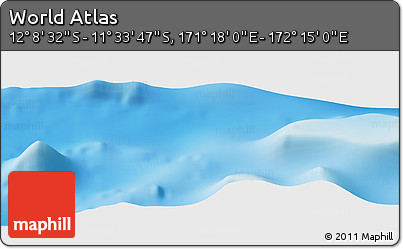 Physical Panoramic Map of the Area around 11° 51' 9" S, 171° 46' 30" E