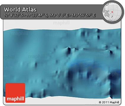 Satellite 3D Map of the Area around 11° 51' 9" S, 173° 28' 29" E