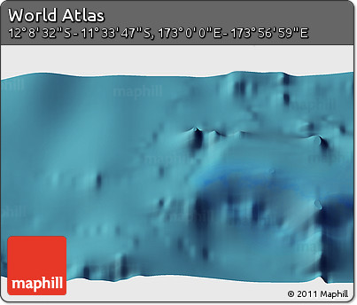 Satellite 3D Map of the Area around 11° 51' 9" S, 173° 28' 29" E