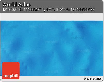 Physical 3D Map of the Area around 11° 51' 9" S, 173° 19' 29" W