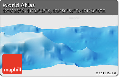 Physical Panoramic Map of the Area around 11° 51' 9" S, 174° 19' 29" E