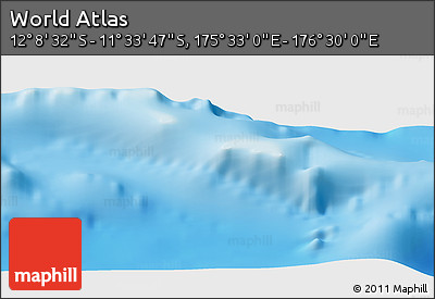 Physical Panoramic Map of the Area around 11° 51' 9" S, 176° 1' 30" E