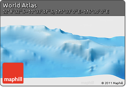 Physical Panoramic Map of the Area around 11° 51' 9" S, 176° 1' 30" E