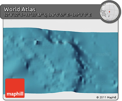 Satellite 3D Map of the Area around 11° 51' 9" S, 178° 34' 29" E