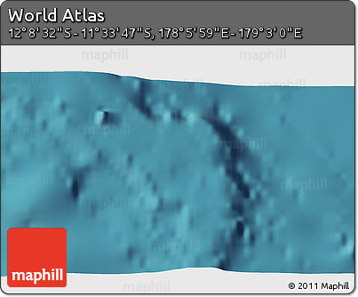 Satellite 3D Map of the Area around 11° 51' 9" S, 178° 34' 29" E