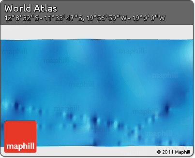 Physical 3D Map of the Area around 11° 51' 9" S, 19° 28' 30" W