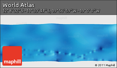Physical Panoramic Map of the Area around 11° 51' 9" S, 19° 28' 30" W