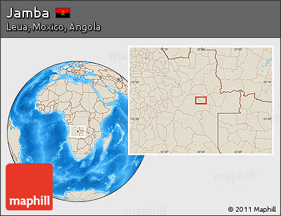 Shaded Relief Location Map of Jamba