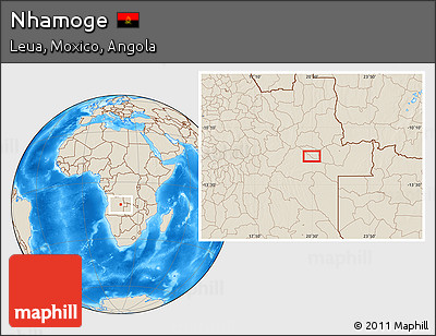Shaded Relief Location Map of Nhamoge