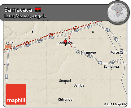 Shaded Relief Map of Samacaca