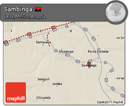 Shaded Relief Map of Sambinga