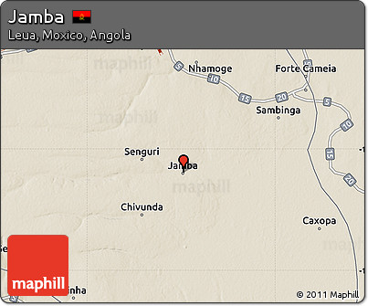 Shaded Relief Map of Jamba