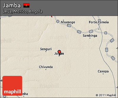 Shaded Relief Map of Jamba