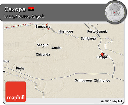 Shaded Relief Panoramic Map of Caxopa
