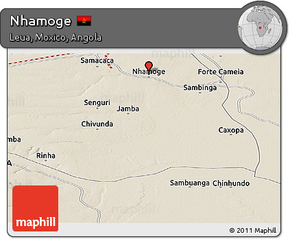 Shaded Relief Panoramic Map of Nhamoge