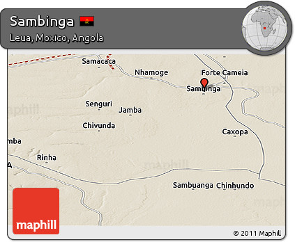 Shaded Relief Panoramic Map of Sambinga
