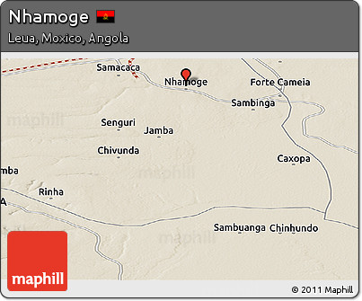 Shaded Relief Panoramic Map of Nhamoge