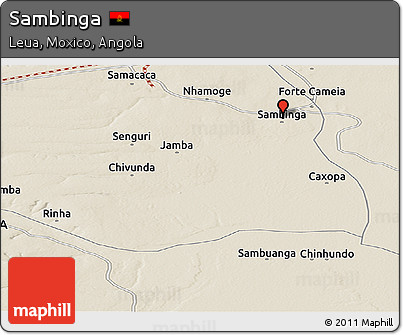Shaded Relief Panoramic Map of Sambinga