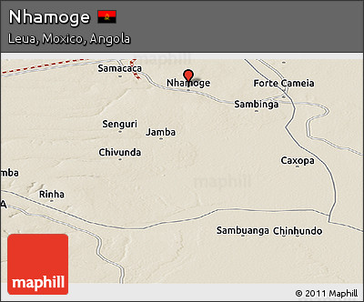 Shaded Relief Panoramic Map of Nhamoge