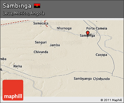Shaded Relief Panoramic Map of Sambinga