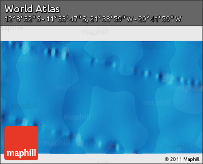Political 3D Map of the Area around 11° 51' 9" S, 21° 10' 29" W