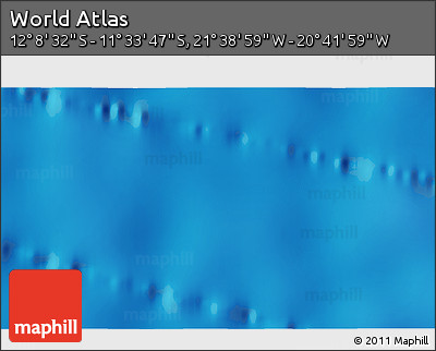 Shaded Relief 3D Map of the Area around 11° 51' 9" S, 21° 10' 29" W