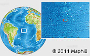 Physical Location Map of the area around 11° 51' 9" S, 21° 10' 29" W