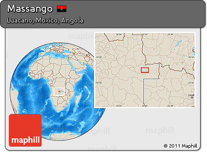 Shaded Relief Location Map of Massango