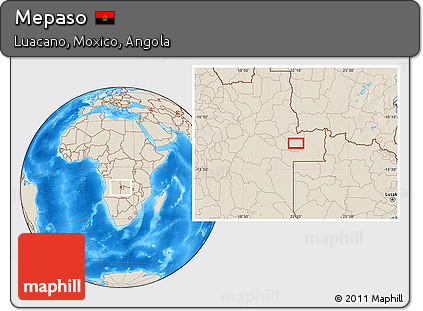 Shaded Relief Location Map of Mepaso
