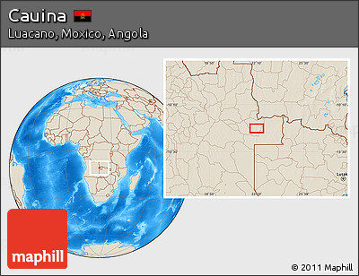 Shaded Relief Location Map of Cauina